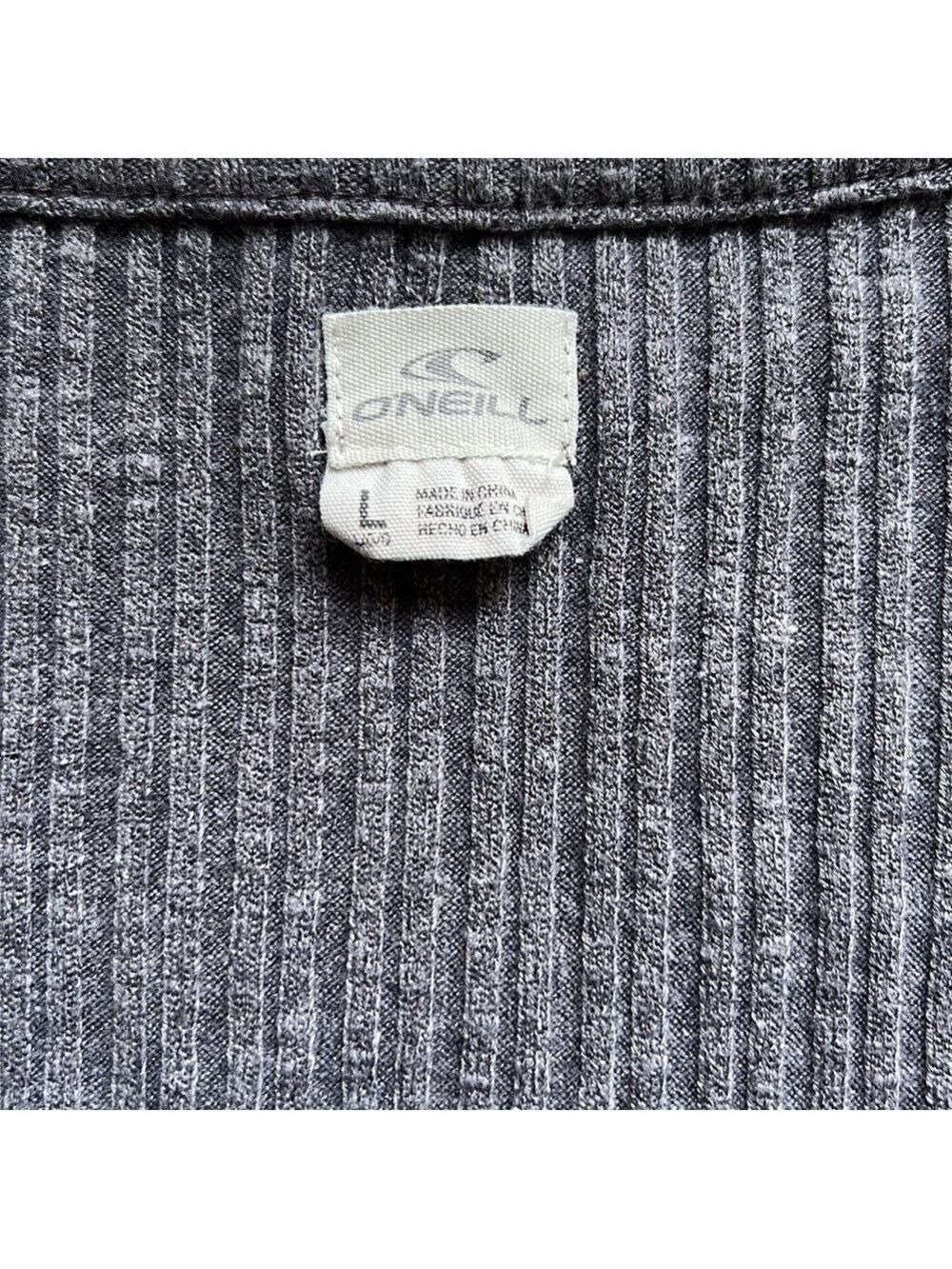 O’NEILL Grey Ribbed V Neck Sweater Size Large - Picture 5 of 7